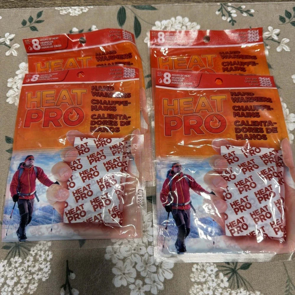 4 PAIRS Of Heat Pro Hand Warmers 8 Hrs/h New High Quality